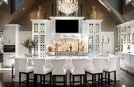 Mirrored Mullions, Custom Wood Products, White Chairs, Kitchen Cabinets, White Kitchen